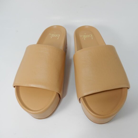 Beek Albatross Platform Flatform Slide Sandal Size 8 Nude Beige Leather NEW $310 - Picture 3 of 15